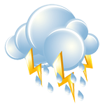 Variable cloudiness with a couple of showers and a heavy thunderstorm; cooler